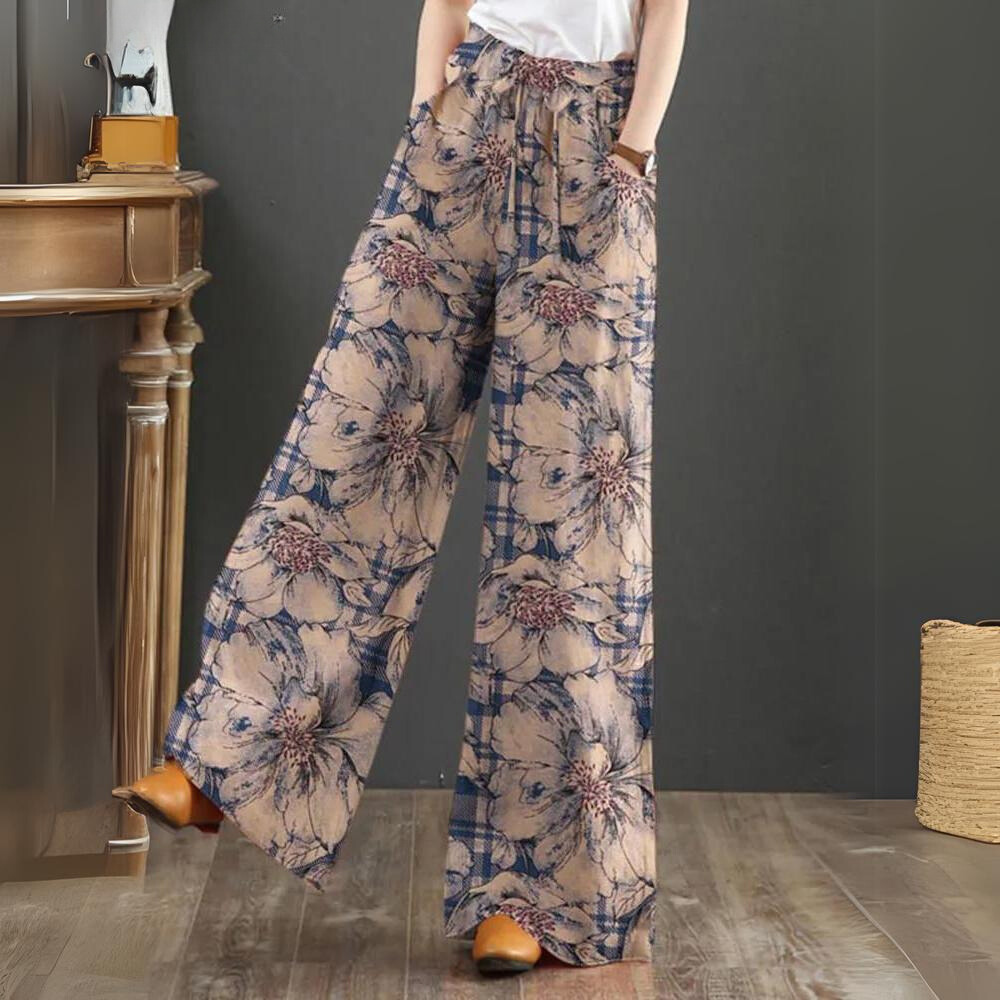 Laurence - Pantalón bohemio con cintura elástica