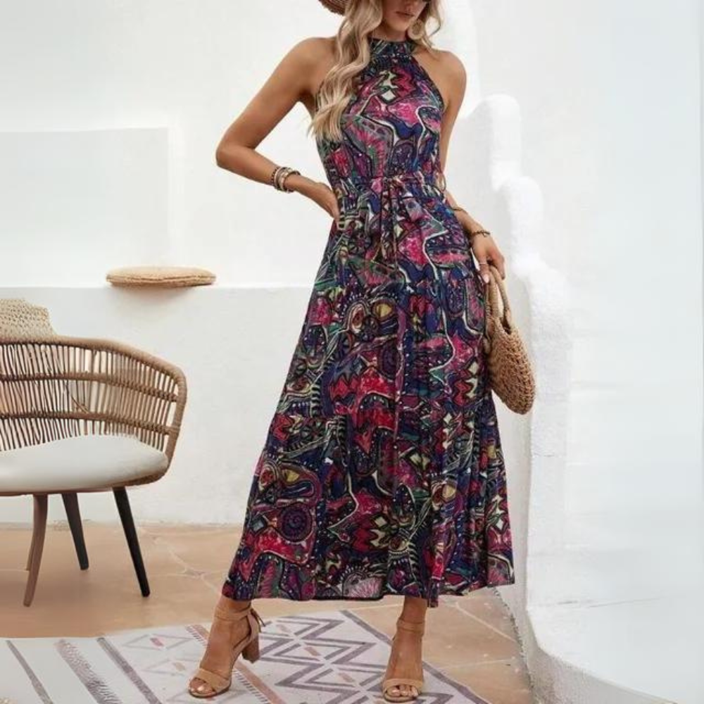 Laurian - Elegante Vestido Halter Estilo Boho