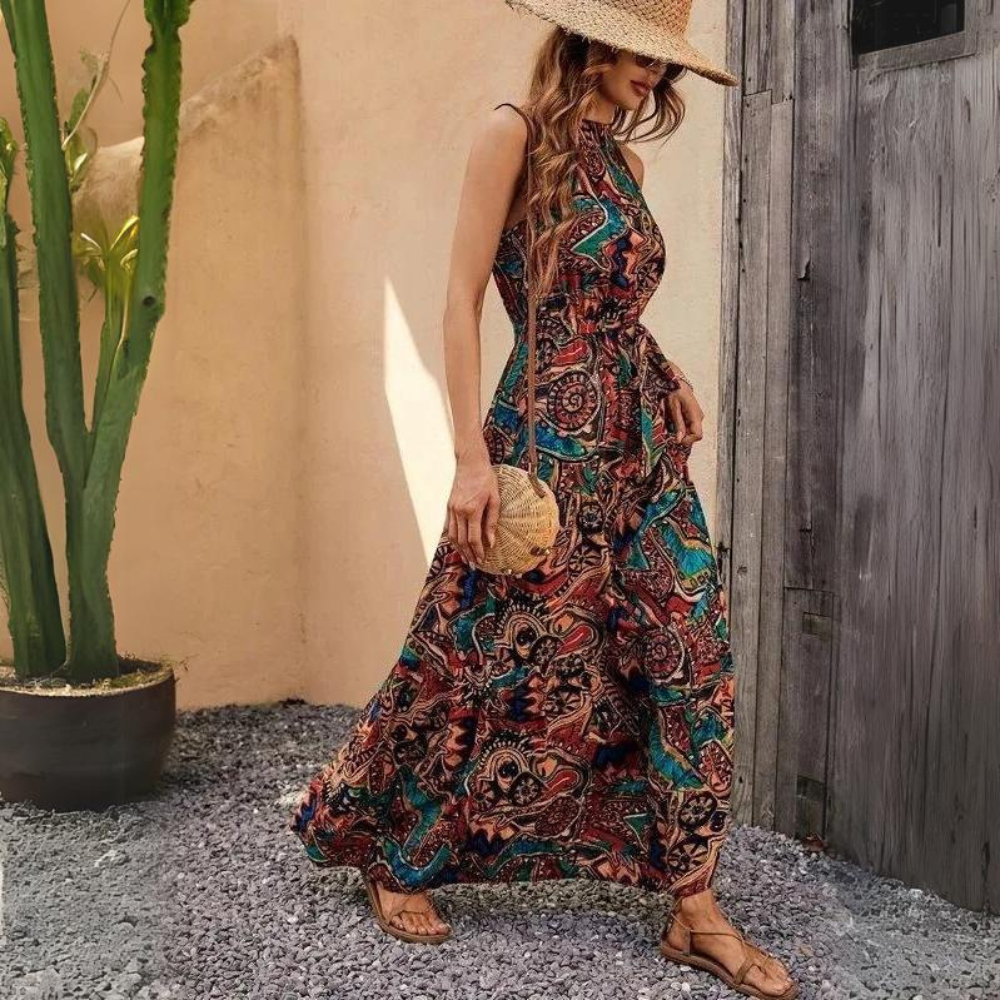 Laurian - Elegante Vestido Halter Estilo Boho