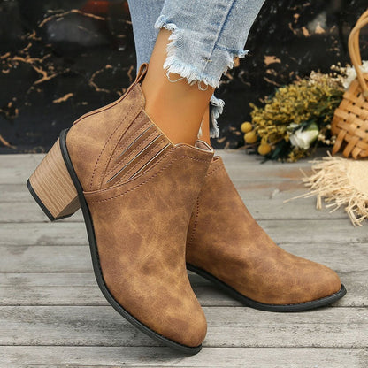 Botas vintage con tacón grueso - Elzbieta