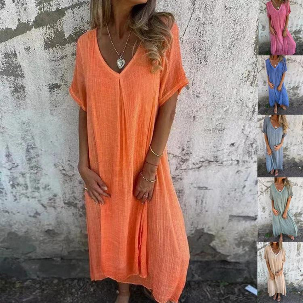 Petra - Vestido clásico con escote en V