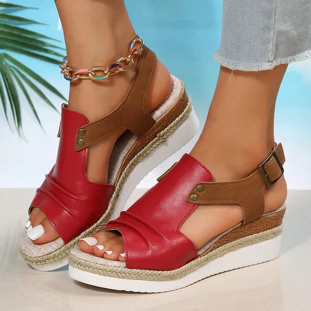 Sandalias de verano con tacón ortopédico retro antideslizante - Miella