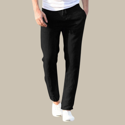 Léo - Pantalones de lino casual holgados para hombre