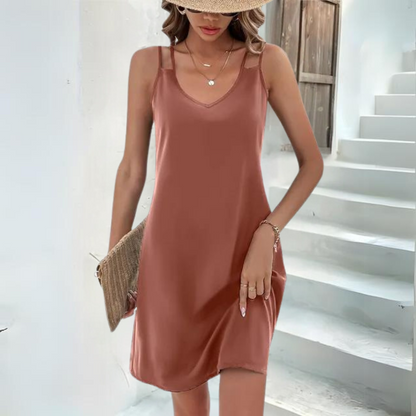 Rose - Elegante vestido de playa con doble tirante