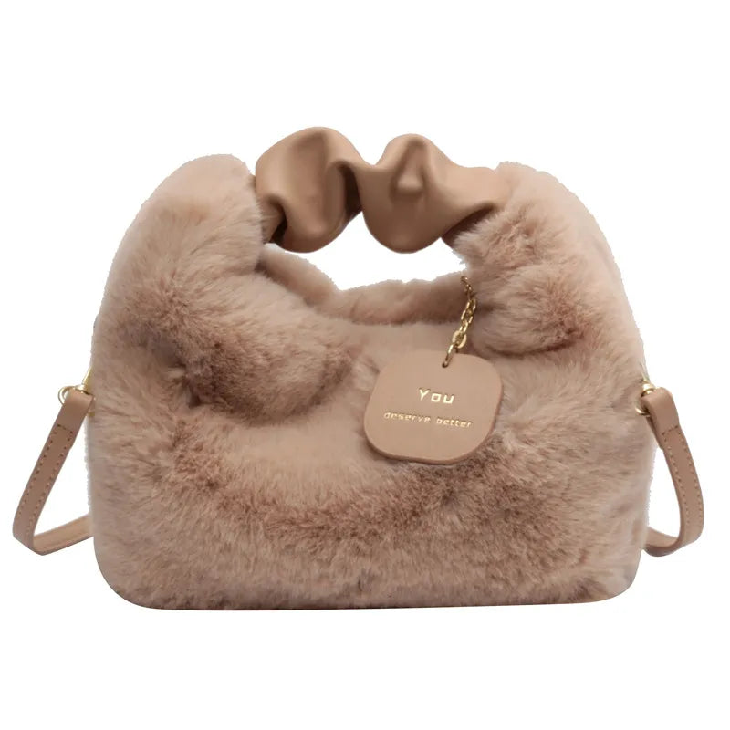 Bolso cruzado de peluche para mujer