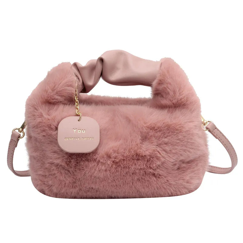 Bolso cruzado de peluche para mujer