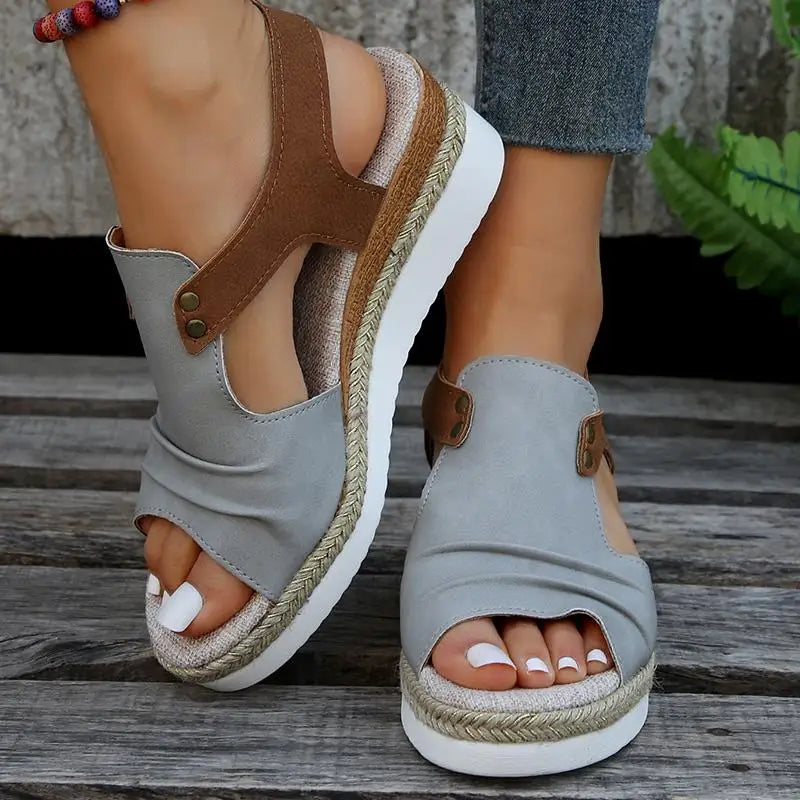 Sandalias de verano con tacón ortopédico retro antideslizante - Miella