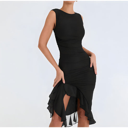 Lynn | Vestido midi con volantes