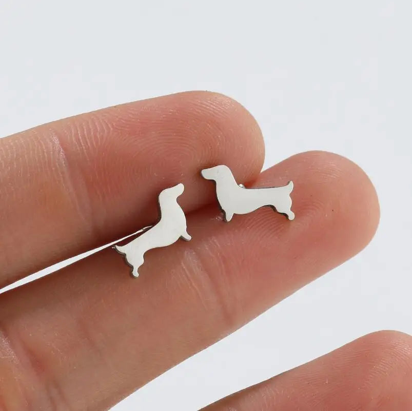 Boucles d'oreilles clous Dachshund