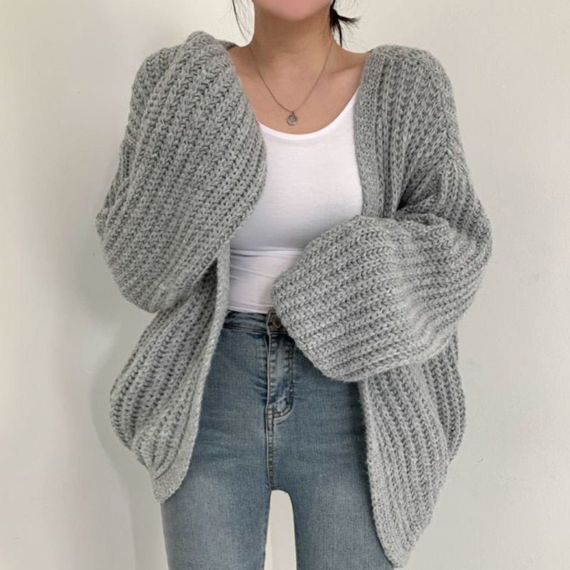 Sofia - Chaleco oversize de punto grueso para mujer