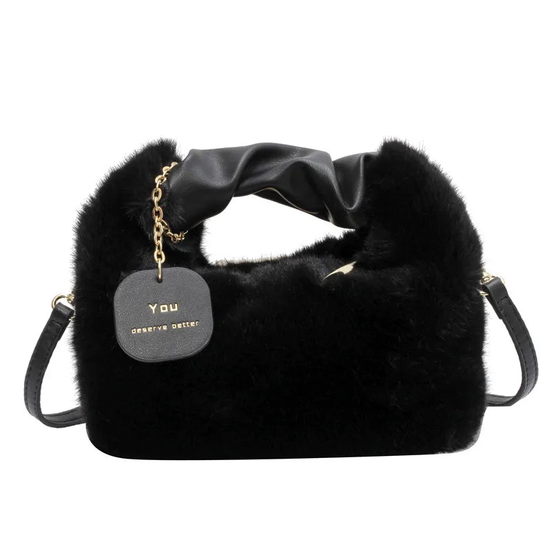 Bolso cruzado de peluche para mujer