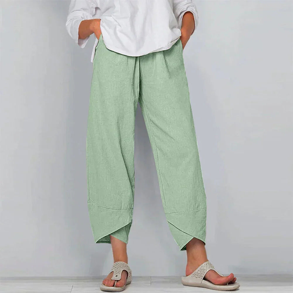 Sadie - Pantalones de lino de algodón para mujer