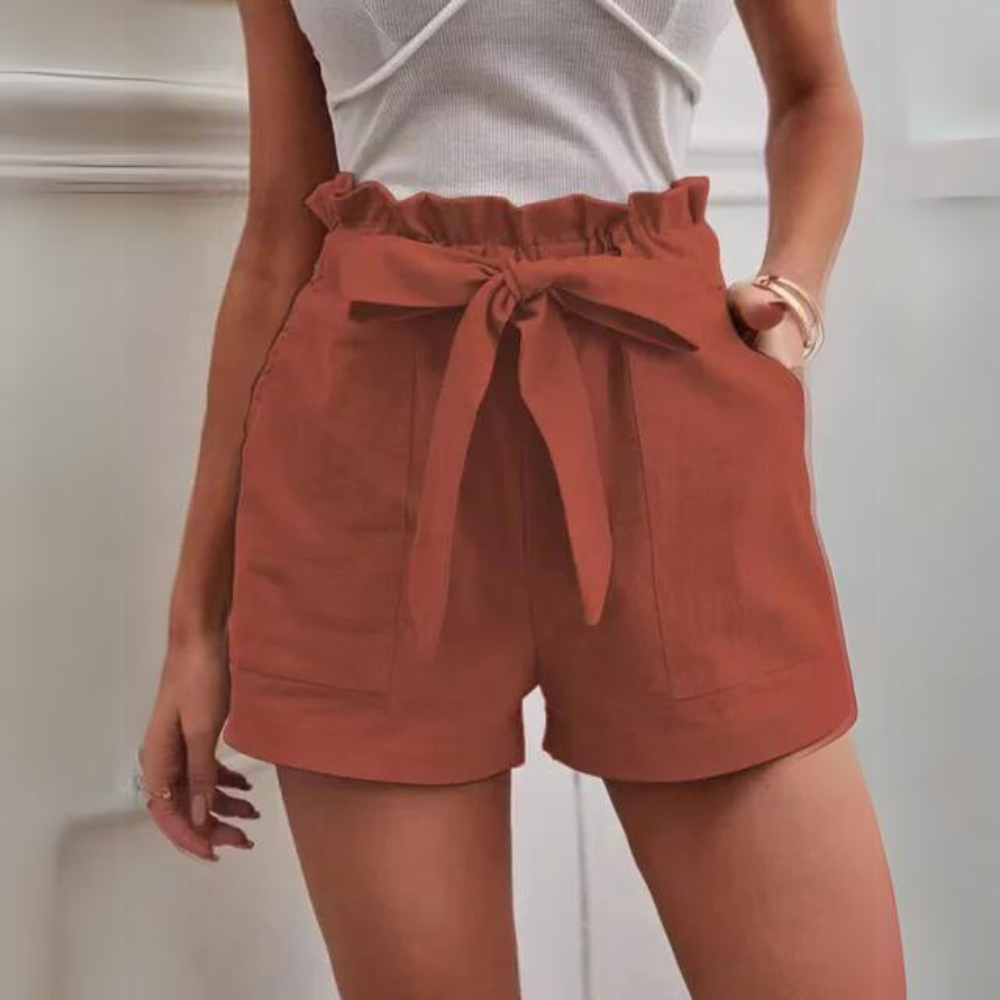 Senna - Elegantes pantalones cortos de mujer con cintura elástica