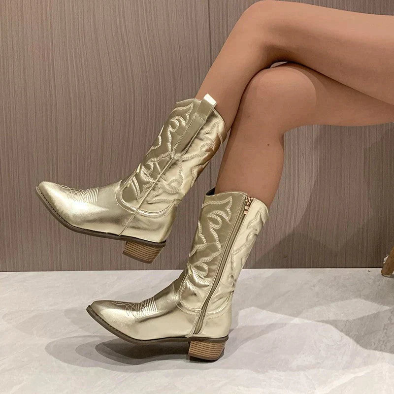 Mila | Elegantes botas metalizadas chic