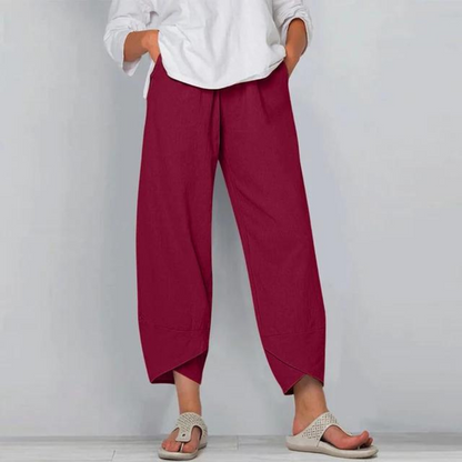 Sharon - Pantalones de algodón y lino para mujer