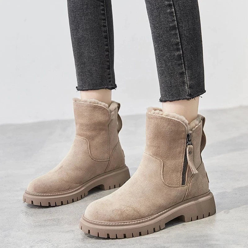 Rizah - Botas acogedoras con cremallera para mujer