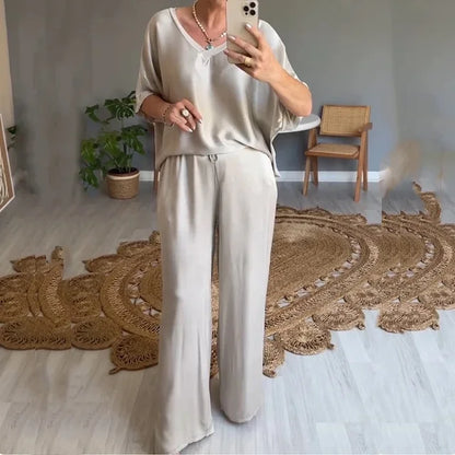 Suze - Elegante conjunto de pantalón y camisa para mujer