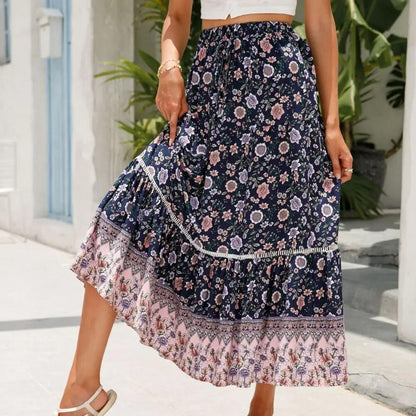 Victoria - Elegante falda maxi con detalles de encaje