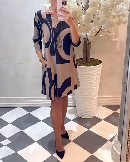 Vestido en forma de A - Sencillo - 95% poliéster, 5% elastán - Perfecto para primavera y otoño