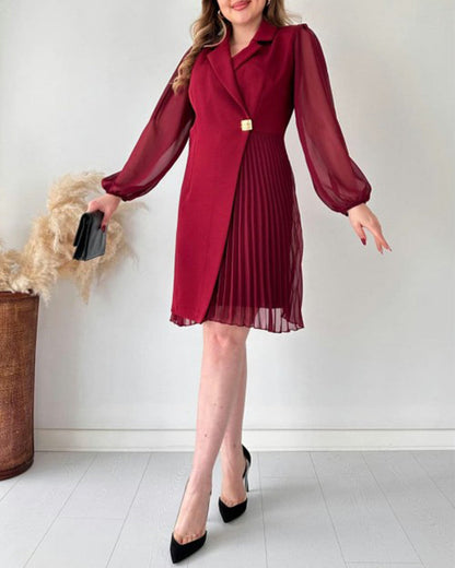 Vestido en forma de A - Sencillo - Mezcla de algodón - Perfecto para otoño e invierno