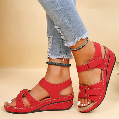 Harper - sandalias con cuña retro de verano para mujer