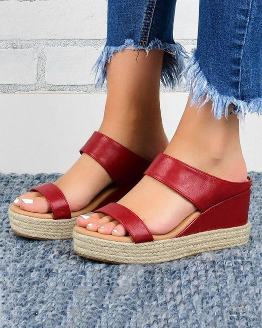 Sandalias Eirini | Sandalias de verano con cuña de paja