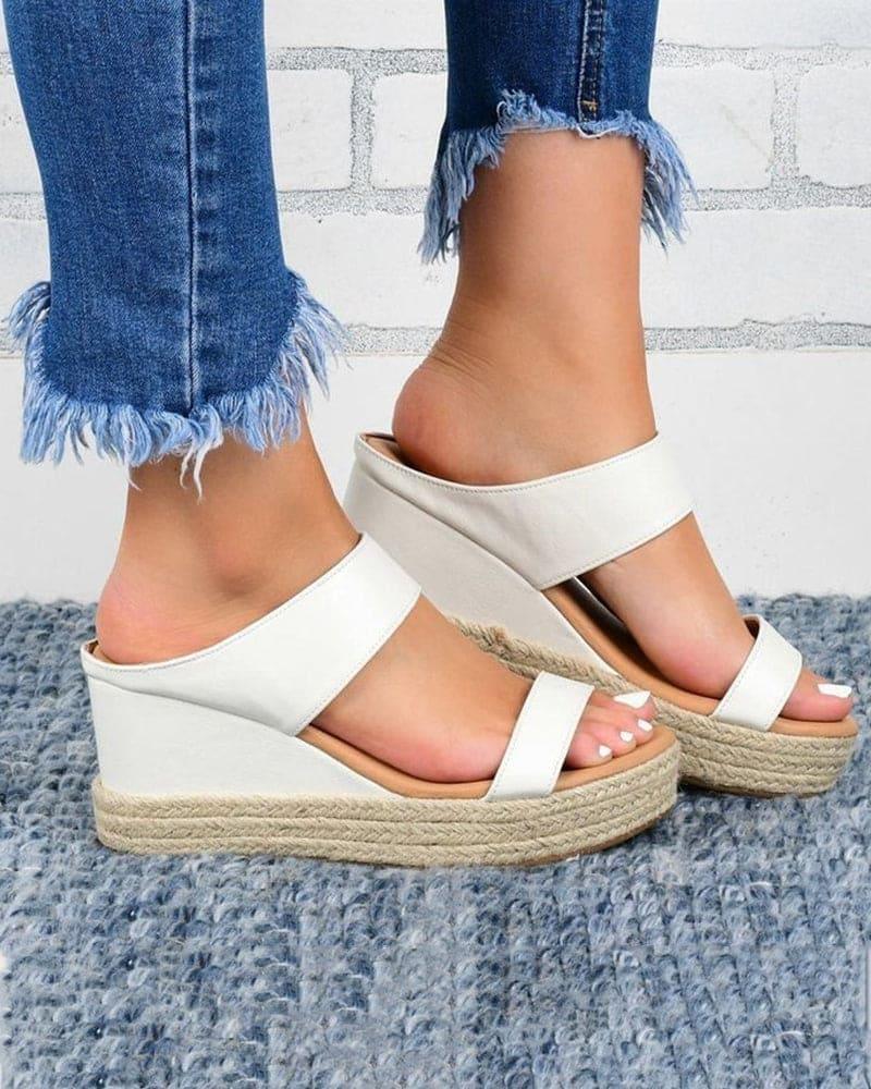 Sandalias Eirini | Sandalias de verano con cuña de paja