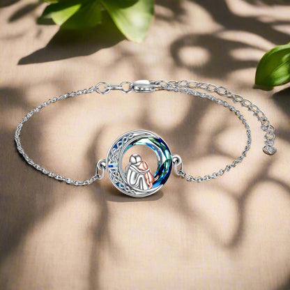 Bracelet ajustable en argent sterling avec breloque chien