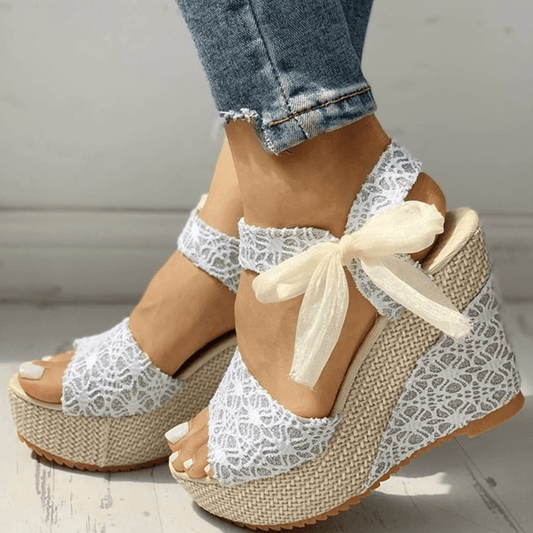 Sandalias Jaleesa | Elegantes Sandalias de Verano con Tacón de Cuña Alto