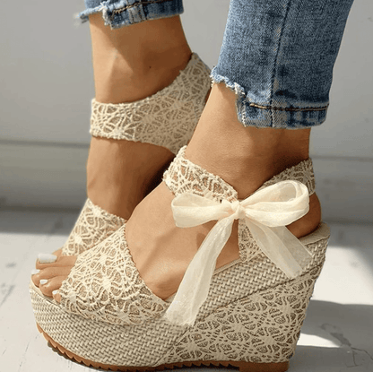 Sandalias Jaleesa | Elegantes Sandalias de Verano con Tacón de Cuña Alto