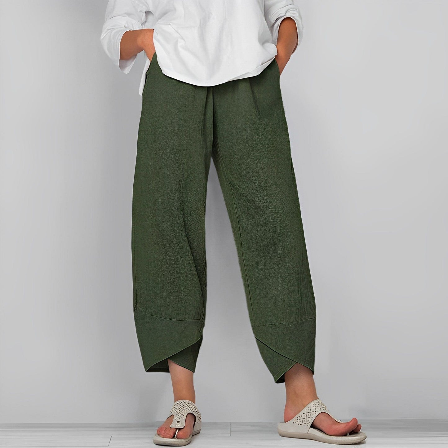 Pantalones informales de lino para mujer - Judit