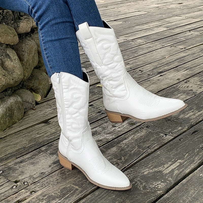 Fleur | Elegantes botas vaqueras metalizadas